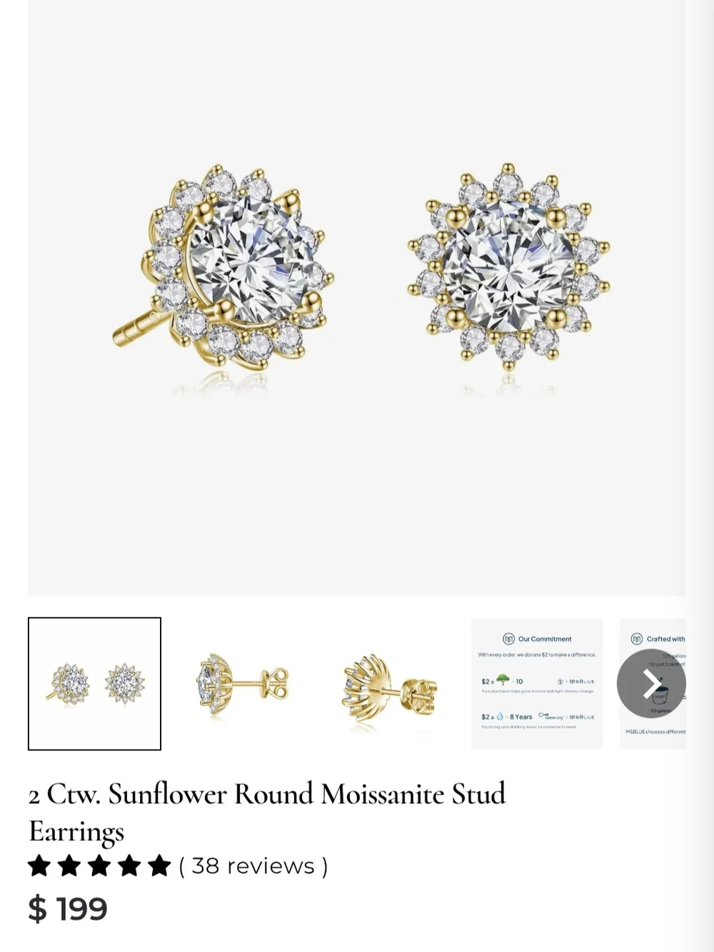MSBLUE Sunflower Stud Earrings